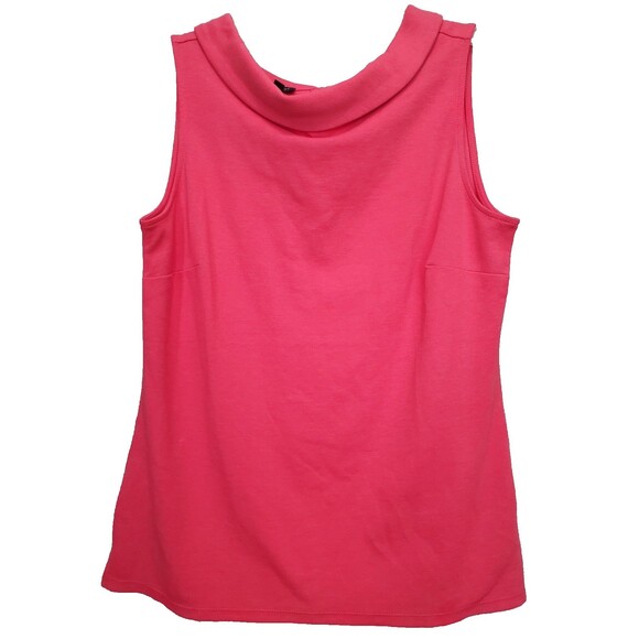 Talbots Coral Pink Ponte Knit Cowl Neck Sleeveless Tank Top Size Medium NWOT - Picture 1 of 5